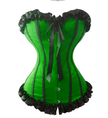 Green St. Patrick's Day Corset or Mardi Gras Day Fun & Flirty Corset