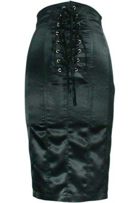 Satin Lace-Up Burlesque or Pin Up Girl Corset Wiggle Skirt