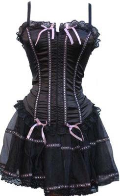 Cute & Sexy Satin Corset and Matching Skirt