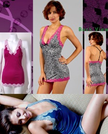 Poly Spandex Chemise with Plunge Neckline