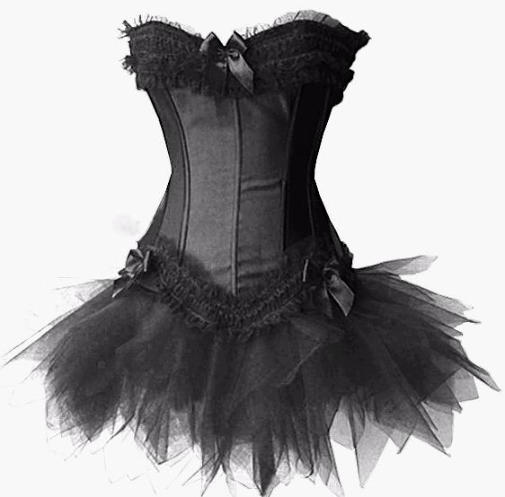 Black Corset With TuTu Skirt S-6XL