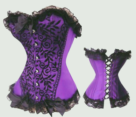 Small to 9XL Purple Steel Cinch Corset (purple or green) tantalizing and sturdy!