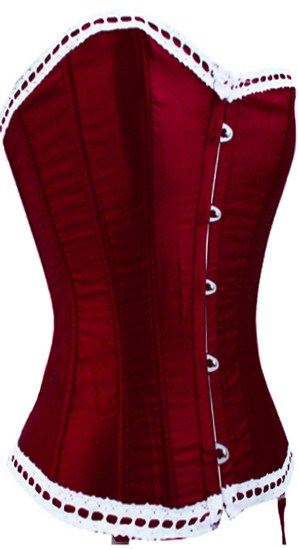 Sexy Burgundy Shot Taffeta Corset