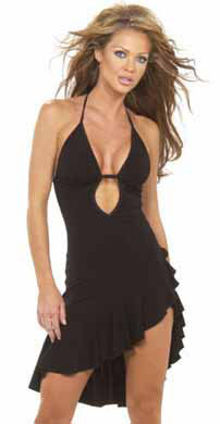 Black Deep V Neckline Cocktail Dress