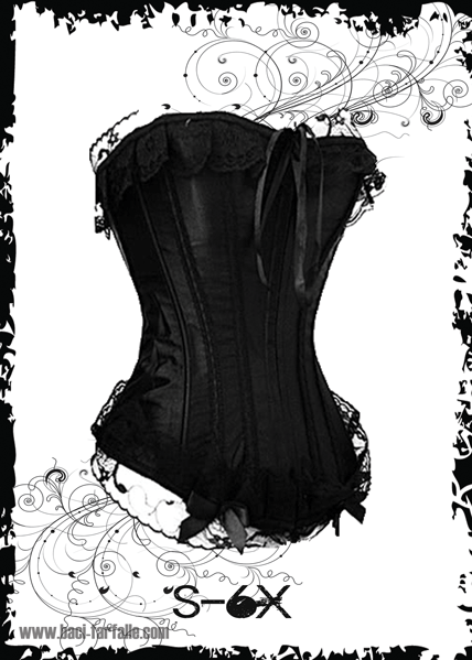 Absolutely Gorgeous Black Satin and Lace Trimmed Sweetheart Corset