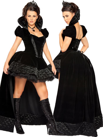 Black Velvet Corset Queen Of Hearts Costume S-2XL FREE CORSET Limited Time!