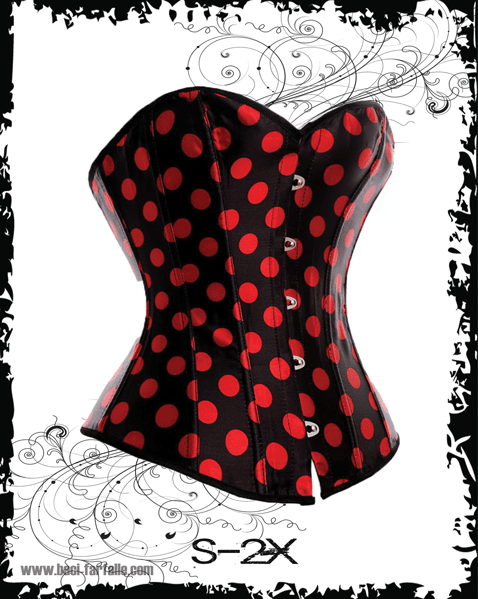 Black Corset with Red Polka Dots