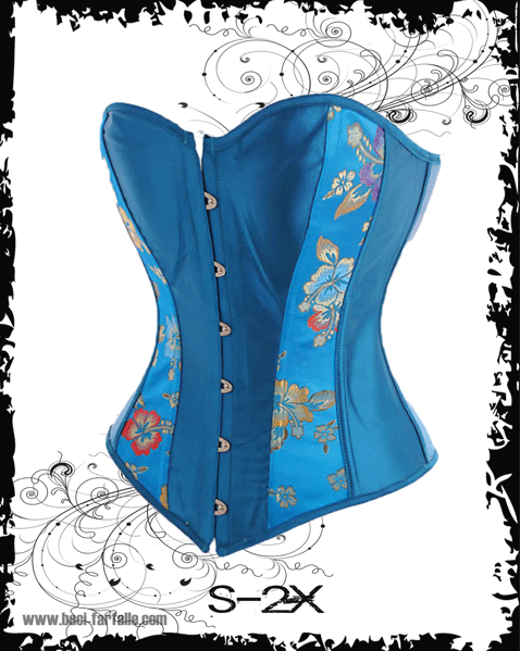 Cerulean Blue Boned Corset