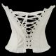 Stunning Solid White Satin Corset with Ruffled Trim