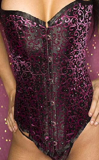 2012 Deep purple corset with dark shimmering accents Sm-6XL