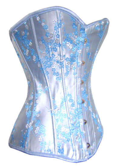 White and Pastel Blue Floral Corset