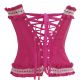 Victorian Pink Corset with Lace Trim