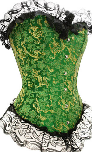 Exhilarating and Sturdy Green and Gold Corset