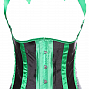 Green with Black Satin Underbust Corset with Green Satin Ties