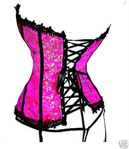Burlesque and Oriental Inspired Hot Pink Bustier Corset S-4X