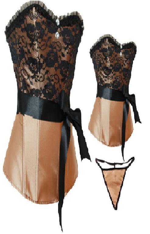 2012 Gold Holiday Corset - Gorgeous formal gold and black corset S-2X