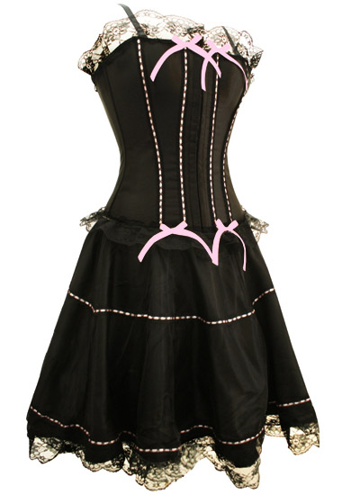 Long petticoat and soft satin corset stunning as a lolita, gypsy girl, dance costume or pinup outfit