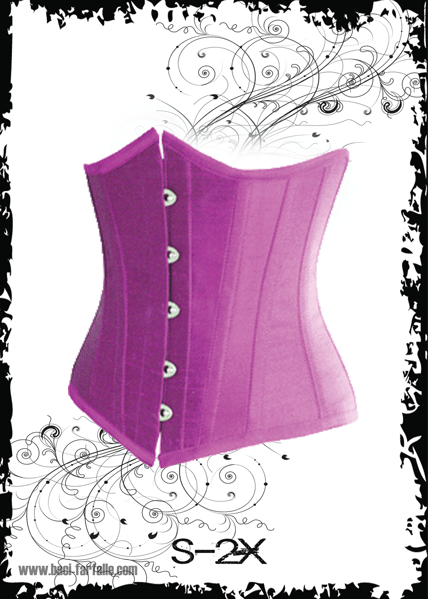 Purple Steel Busk Under Bust Corset now in XXXXXXXL