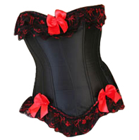 Sexy Black and Red Ruffle Corset