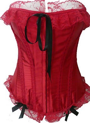 Satin Sweetheart Corset with Lace Trim