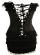 Breathtaking Black Corset with Lace Accents and Skirt