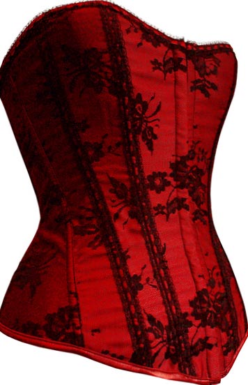 Red Lace Corset, Red Goth Corset