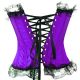 Sexy Purple Corset with Black Lace Trim