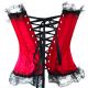 Sexy Red Corset with Black Lace Trim
