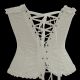 White Satin Corset with Ruffled Trim and bow at bust