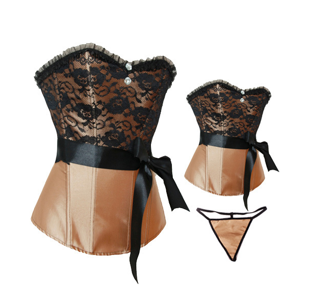 2012 Gold Holiday Corset - Gorgeous formal gold and black corset S-2X