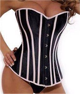 Jazzy Black and White Corset Great with Jeans