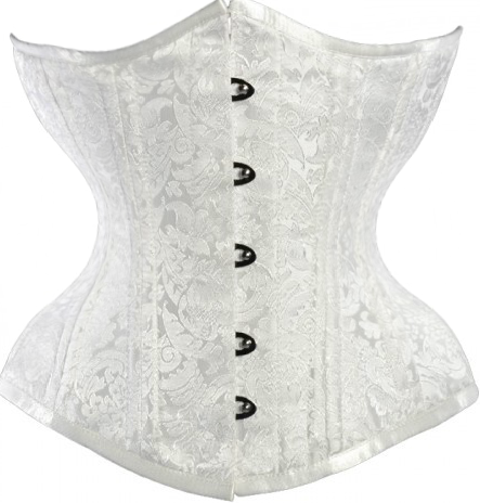 Small to 8XL Heavy Underbust Corset - Modesty Panel - Steel Corset - White or Black