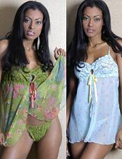 Floral Printed Chiffon Babydoll with Stretch Lace Cups