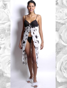 Georgette Printed Gown and Panty Set