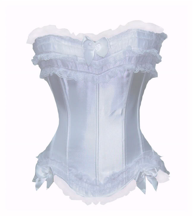 White satin corset with tutu skirt