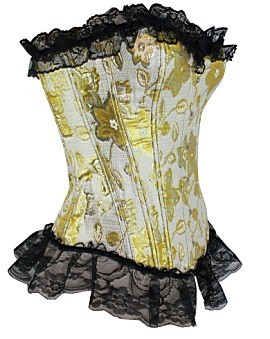 Yellow Corset Design Yellow or Orange Embossed Flower Corset