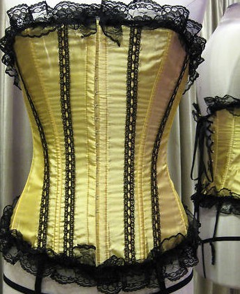 Sensuous Gold with Black Lace Corset